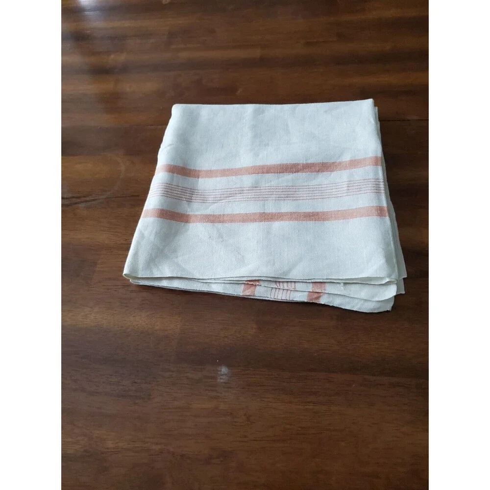 Table Cloth Vintage 44 x 42 Cream and Brownish Farm House Style